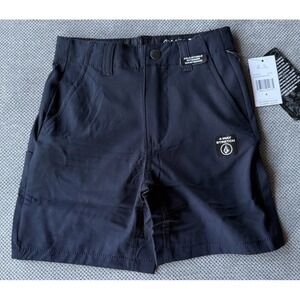 Volcom Boys Hybrid Shorts Size 4 Black Surf & Turf 4 Way Stretch NWT Adjustable